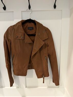 Mackage Brown Leather Moto Jacket